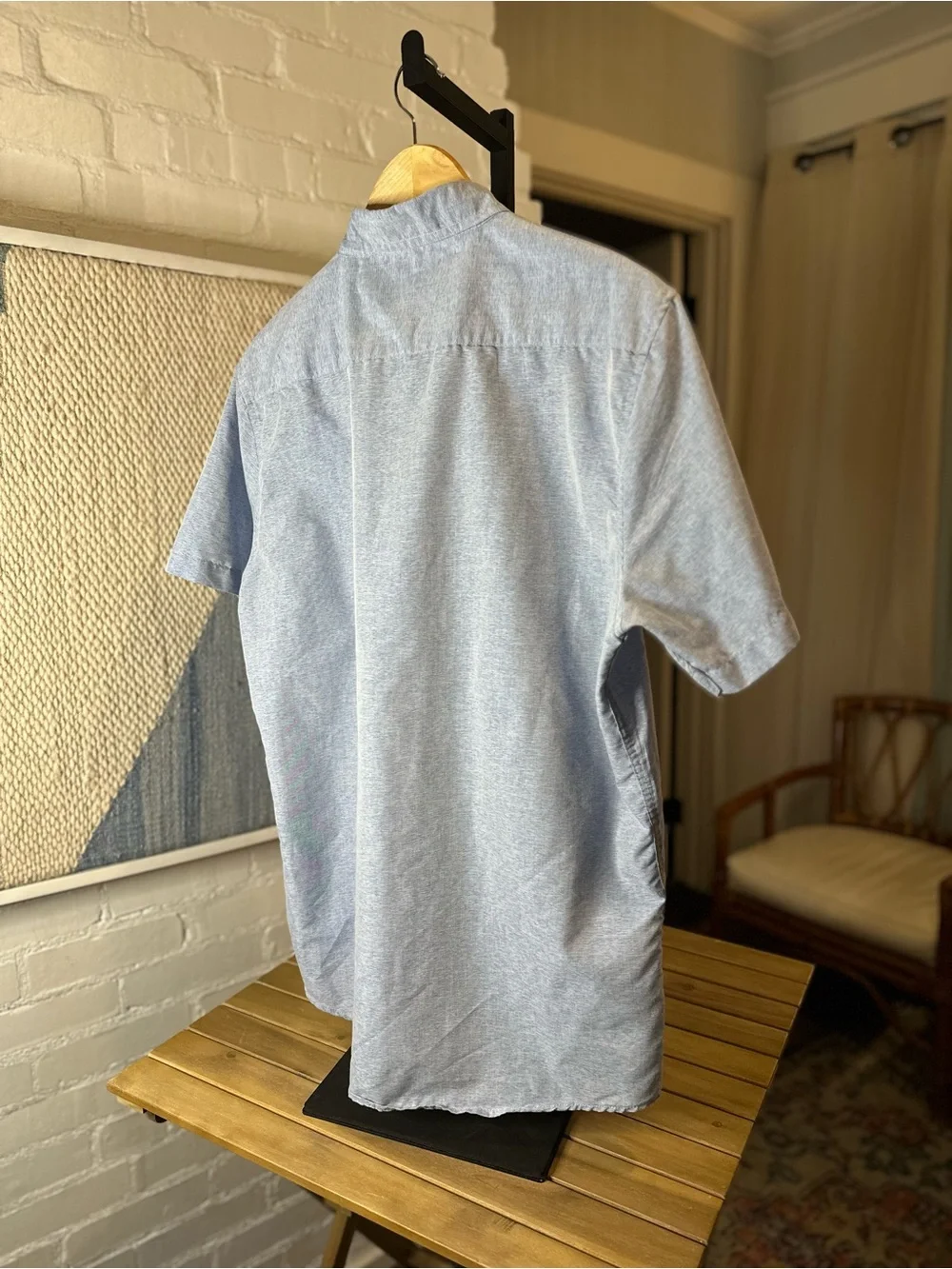 Molokai Surf Co Blue Button Up Collared Shirt